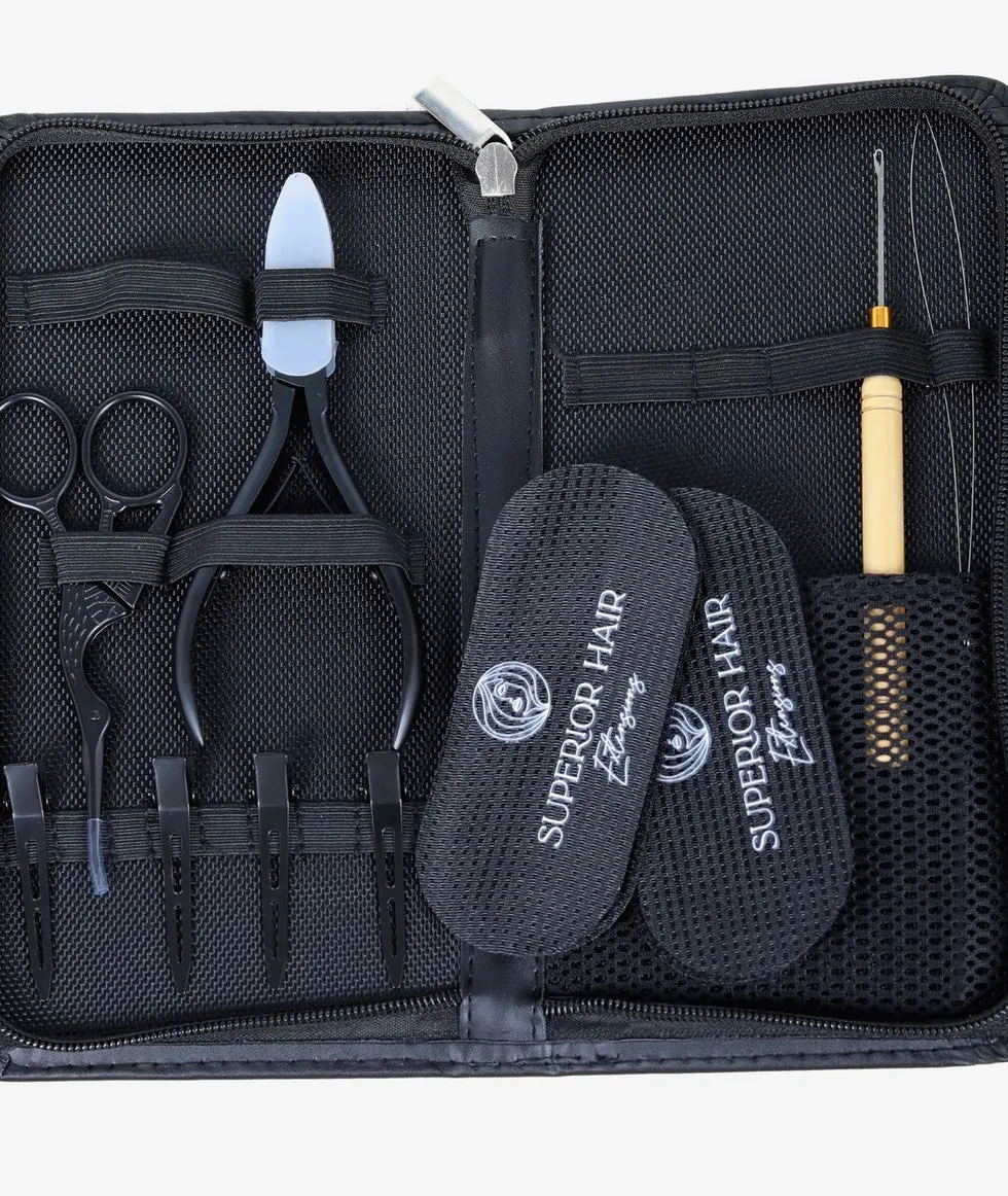 Weft Tool Kit Burgundy Curly Human Hair bundles