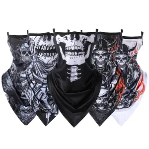 Skull Face Cover Ghost Mask Soft Breathable Sports Face Mask Windproof Face Mask Halloween Cosplay Running Riding Tube Mask