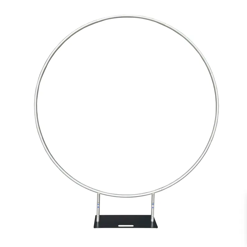 Portable Aluminum Alloy Tube Round Circle Backdrop Frame Set - 6ft, 6.5ft Sizes, Light-Weight, with Stand, Theme Flexibility - Photo, Balloon Holder for Wedding Festive Banners