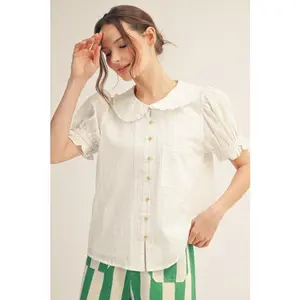 White peter pan collar blouse