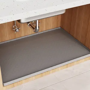 Hot-selling Waterproof Under-Sink Mat, Cabinet Liner Protective Pad, Silicone Drainage Tray for Kitchen Dishes