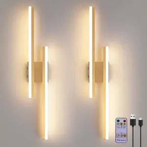 Modern Rechargeable LED Wall Light, Dimmable Wall Lamp, Remote Control Brightness & Color Temperature Adjustment, Timer Function, 40cm, Bedroom, Living Room, Dining Room