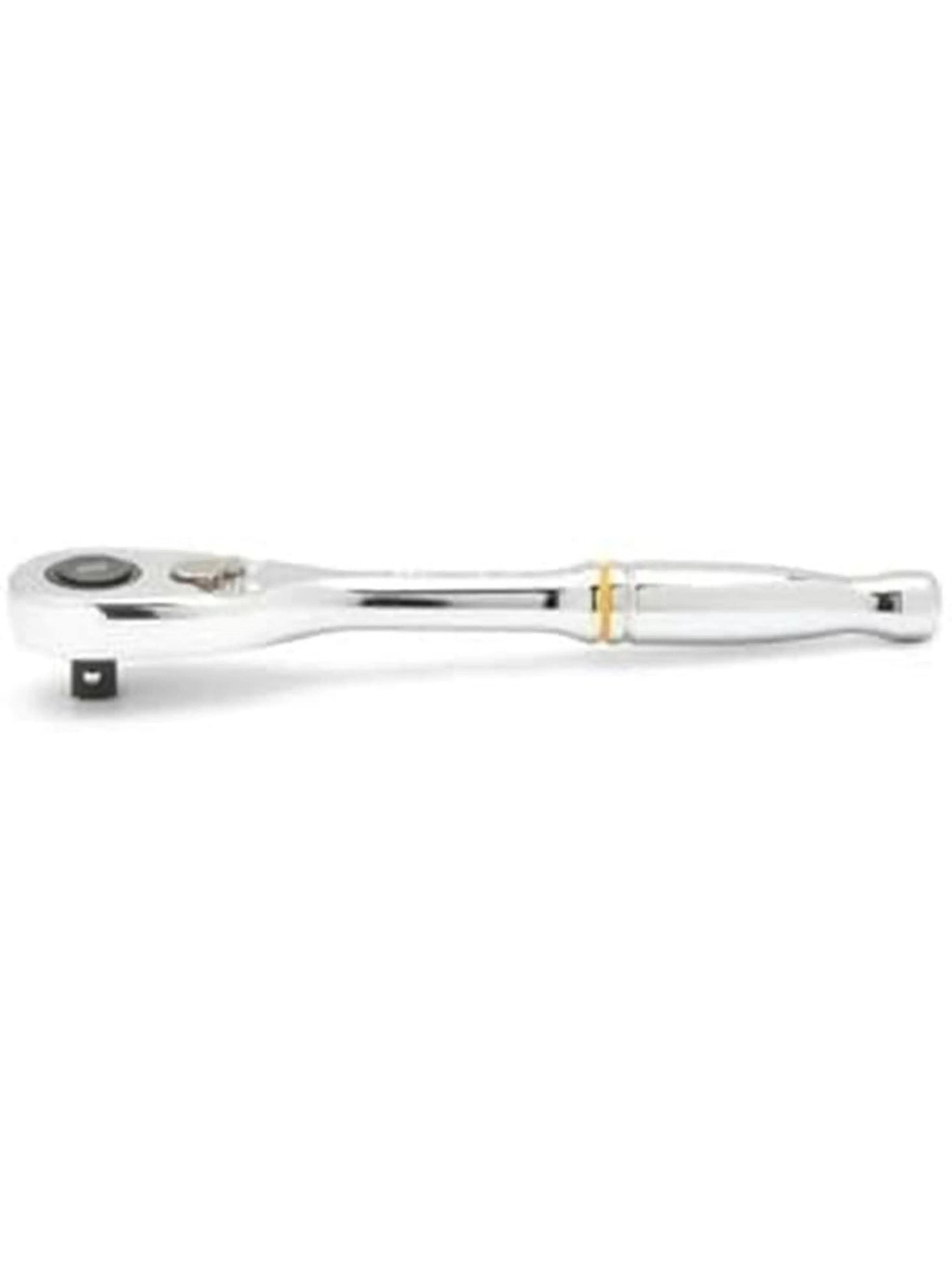 Gearwrench KD81014T Chrome 0.25 Inches Drive 90-Tooth Quick Release Teardrop Ratchet, Large Size Ratchet Head