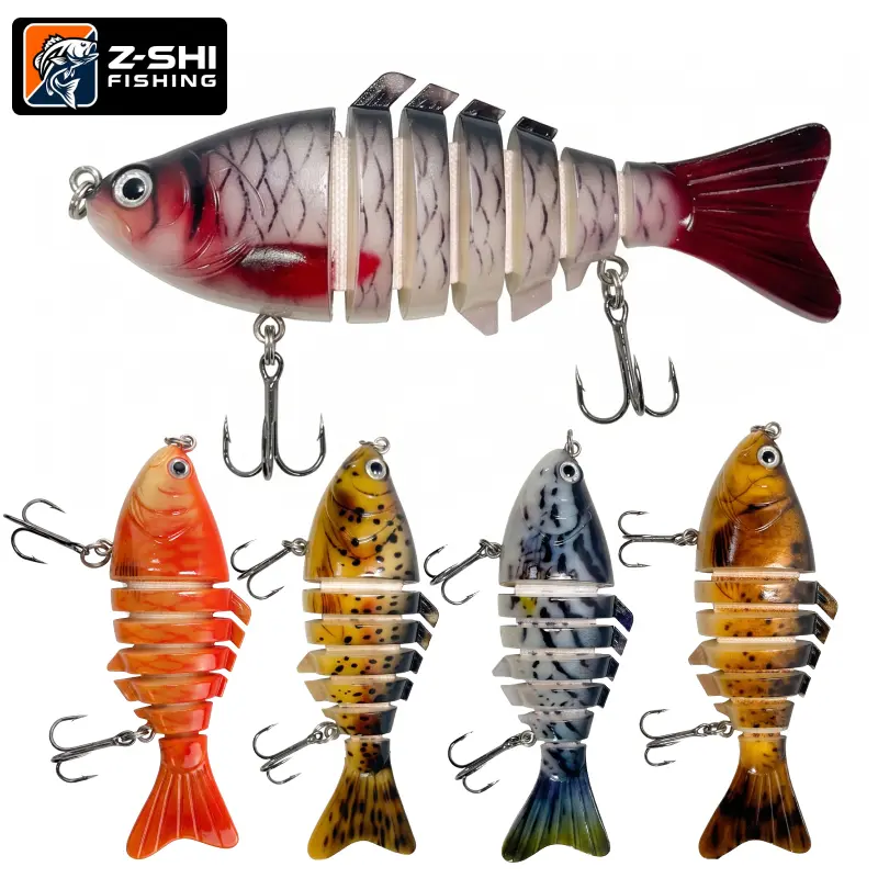 Z-SHI Swimmax Easy Catch Fishing Lures with BKK Hooks, Multi-Jointed Swim Crank Fishing Lure, Lifelike Jointed Swimbait, Rattling and Gurgling for More Bites, Heavy-Duty Dyneema Fiber Jointed Swimbaits for Bass, Trout, Crappie, Walleye, Pike