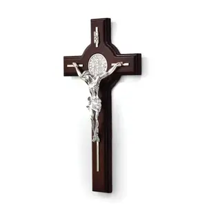 SAINT BENEDICT WOODEN WALL CRUCIFIX medium ''7''