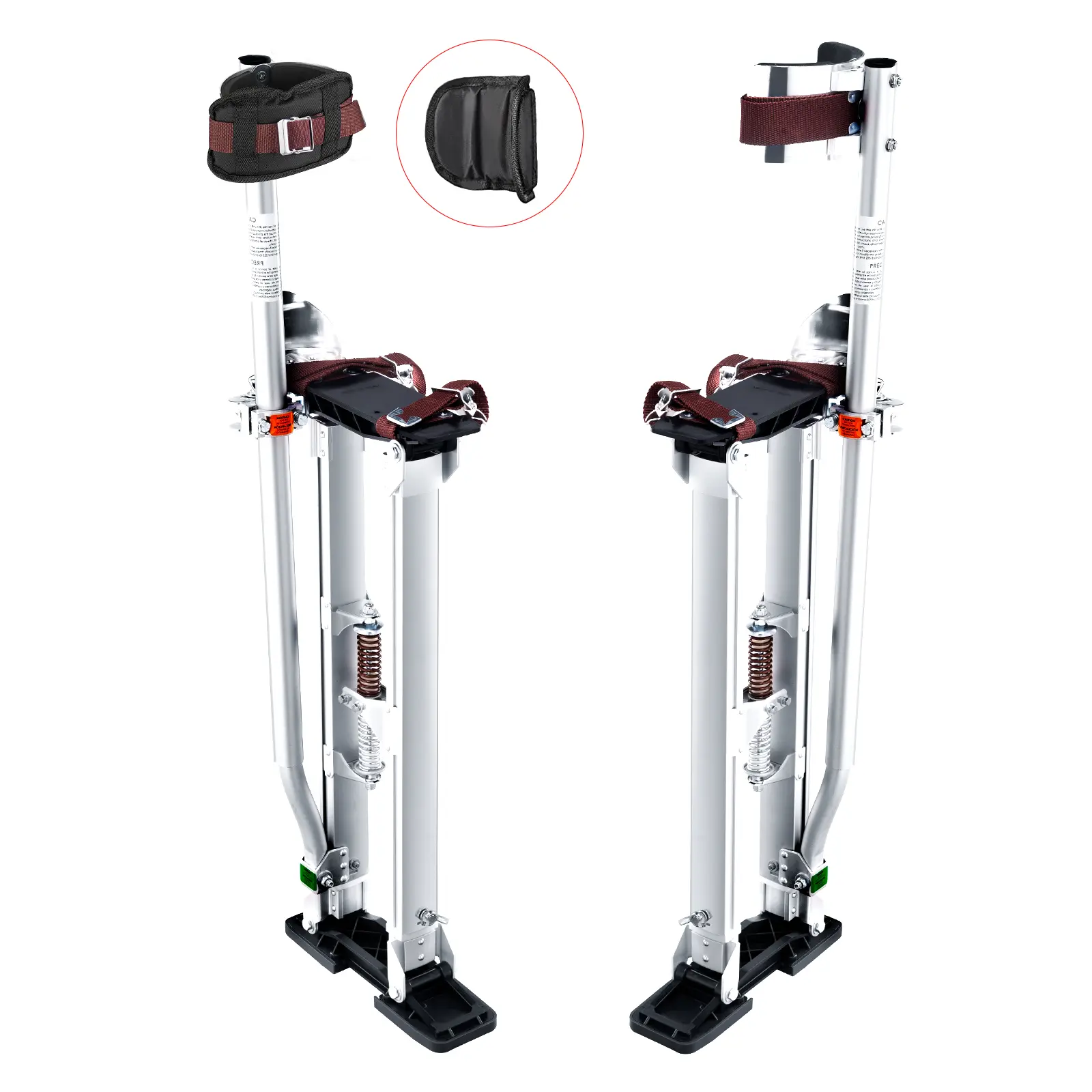 【Summerfinds】VEVOR Drywall Stilts 24''-40'' Adjustable Aluminum Tool Stilts with Protective Knee PadsDurable and Non-slip Work Stilts for Sheetrock PaintingWalkingTapingSilver