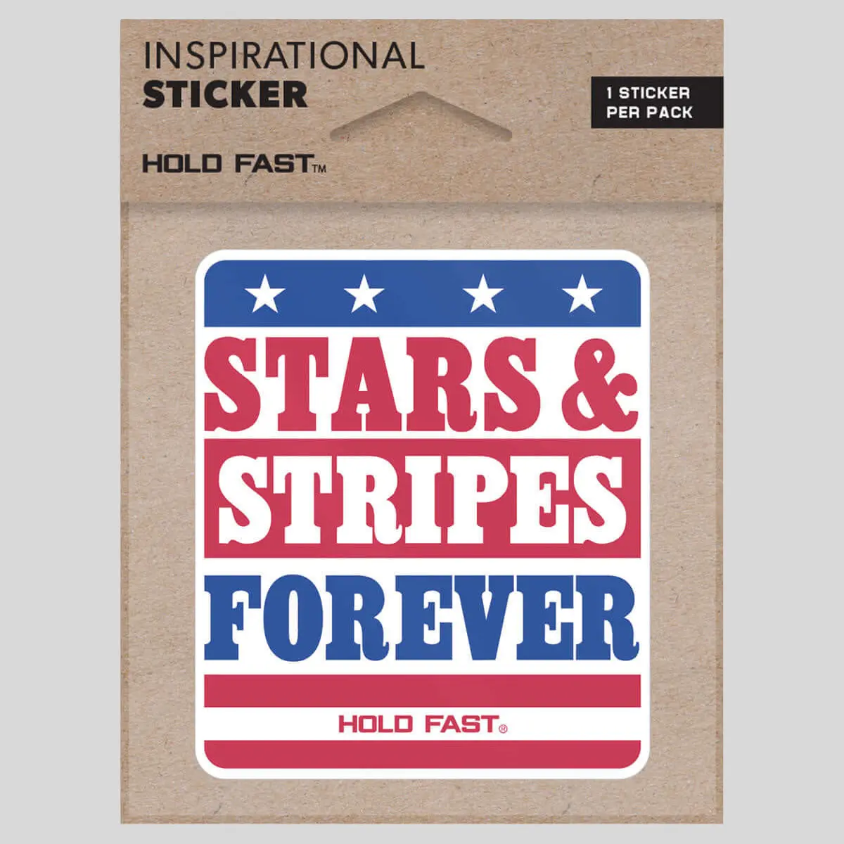 HOLD FAST Patriotic Stars & Stripes Vinyl Sticker - 1 Sticker, Water Resistant, Portable, Military-Themed, for Bikes & Stainless Tumblers, with Lasting Faith-Inspiring Messages, Bike, Military Stickers