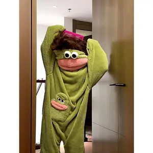 Big Mouth Monster Coral Fleece Onesie Pajamas for Women, Autumn and Winter, Fleece-lined, Thick and Warm, Fun, Bath Towel, Bathrobe, Loungewear, Party Gift