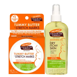 Palmer's Cocoa Butter Formula Pregnancy Tummy Butter and Soothing Oil to Moisturize Dry Itchy Skin Bundle for Extra Dry Pregnant Skin