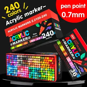 240 Color Fabric Marker Pen Set, DIY Clothing Graffiti Pens, Waterproof Non-Fading Markers for Canvas Shoes & School Supplies