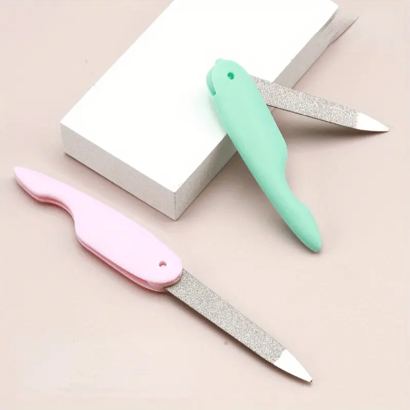 1pc Mini Folding Nail File Metal Stainless Steel Fold Professional Tool Double Sided And Files Nails Easily for Men And Women