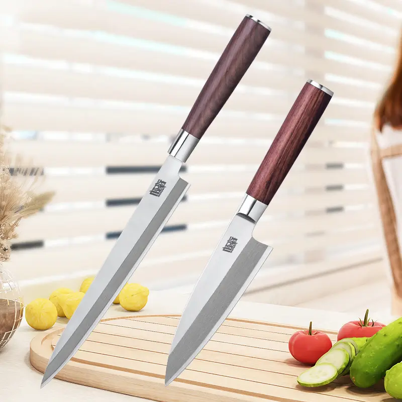 1 pc Japanese Yanagiba Knife Professional Deba Knife 16.5-24CM, 4-6mm Blade Thickness, Multi-purpose Sashimi Knife for Sushi and Fish Preparation,home essentials