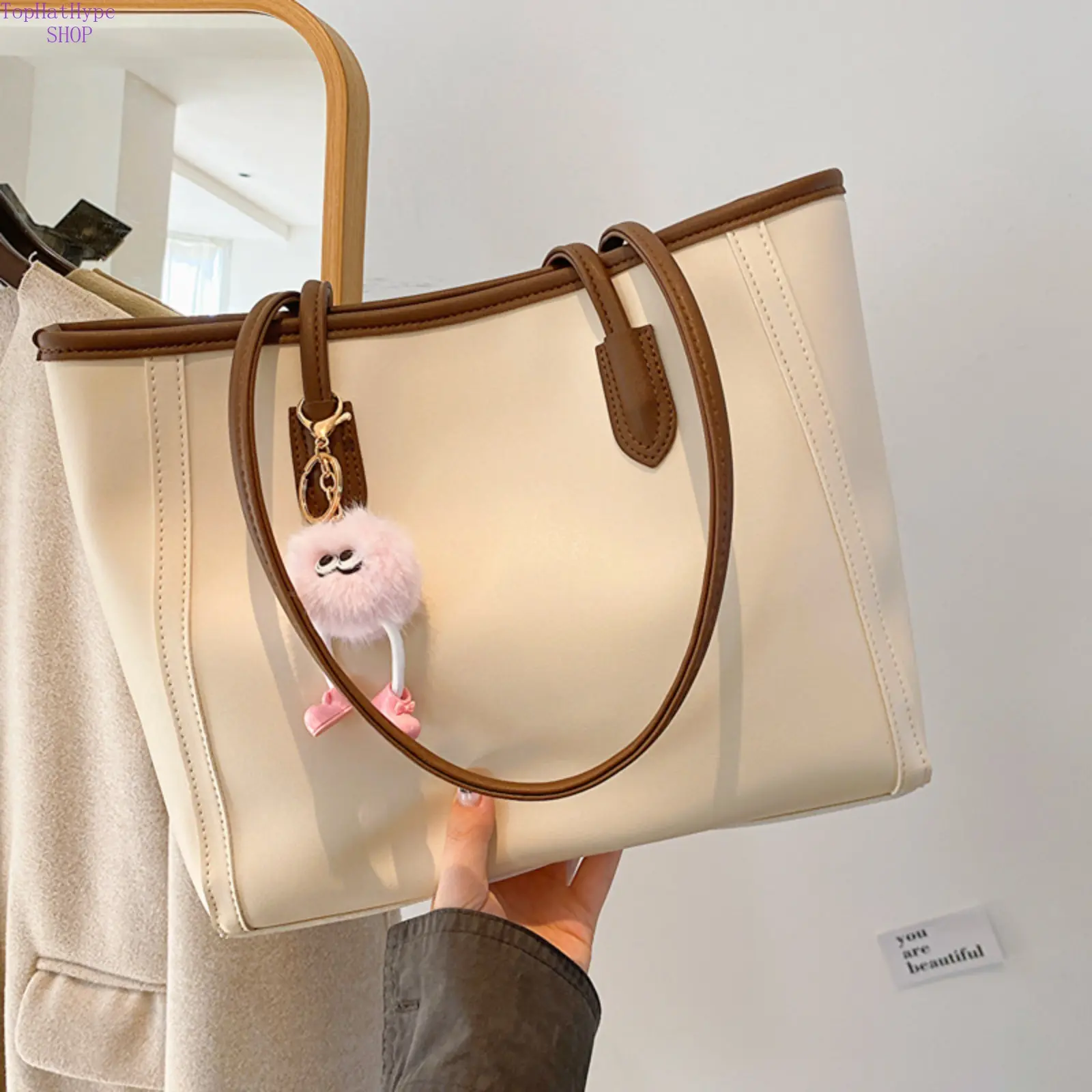 Women's 2026 New Summer Elegant Textured Tote Bag - Korean-Style Versatile Underarm Shoulder Handbag, Premium Lightweight Durable Work & Everyday Commute Option (Fashion Accessories), Bags, Work Bags For Women