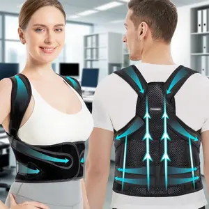 Adult Back Protection Belt Dual Pressure Shoulder Waist Support Strap, Unisex Open Shoulder Design, Posture Improvement, Adjustable Back Brace, Posture Straightener