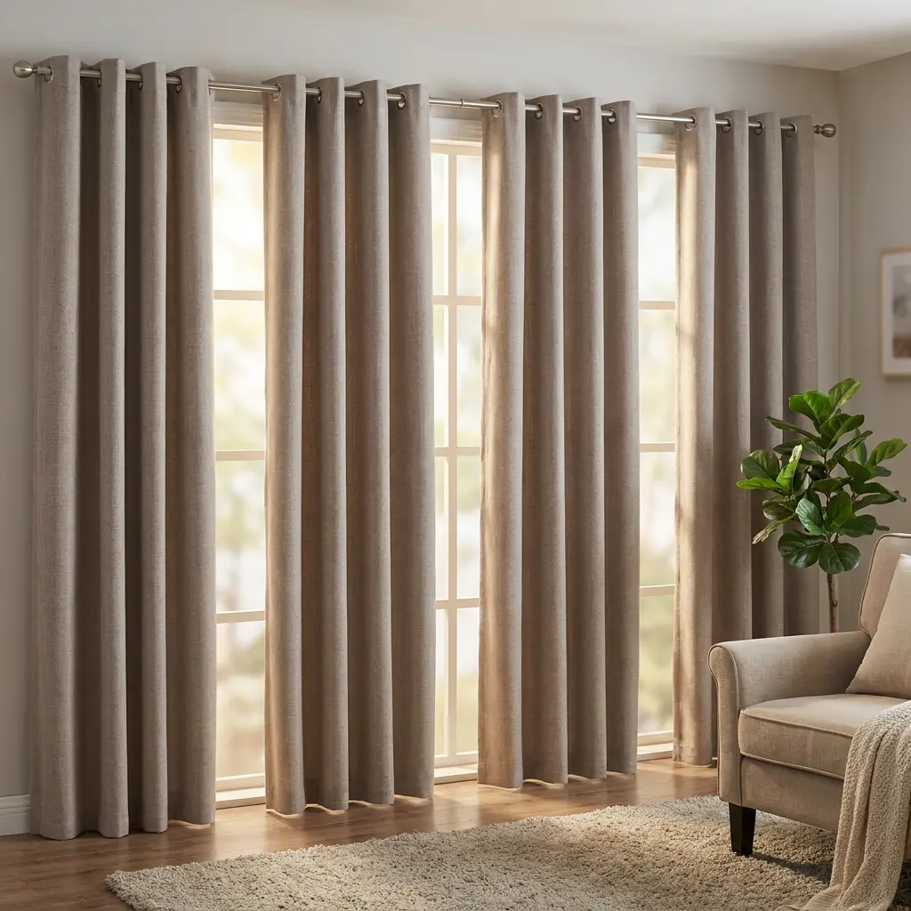 4 Panel Linen  Blackout Curtains , formaldehyde free fabric, odor free curtain, Wrinkle-Resistant, Natural Drape, Vintage Home Decor for Living Room & Bedroom
