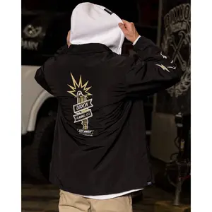 White & Gold Ignite Coaches Jacket - Black