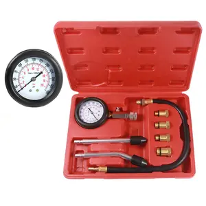 8pcs Petrol Engine Cylinder Compression Tester Kit Automotive Tool Gauge