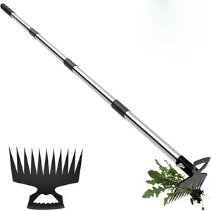 Stainless Steel Garden Hoe with 11 Teeth Weed Rake, Long Handle Weeding Tool, Sharp Points for Efficient Gardening, Durable Gardening Tools