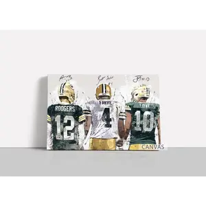 Love, Rodgers, Favre Wall Art Green Bay Packers Poster Football Poster Print Unframed NFL Player Poster Print Unframed Print Sports Home Decor R61 Gift For Him