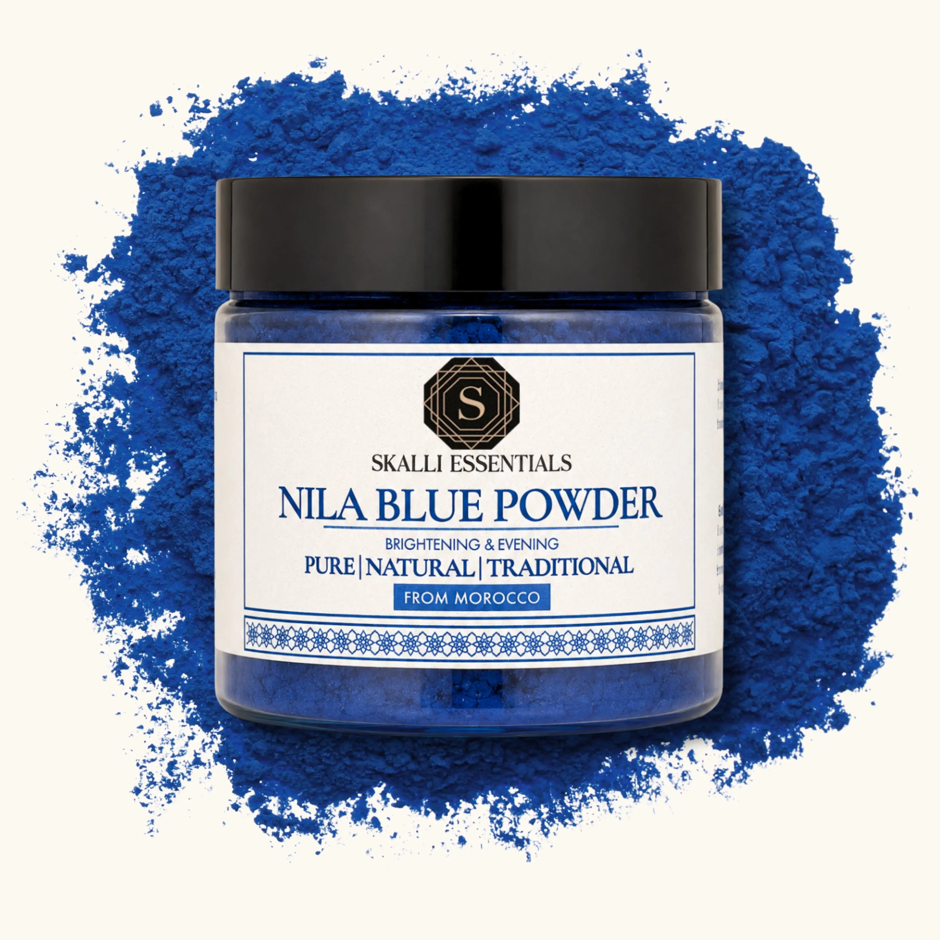 Skalli Essentials Moroccan Nila Powder | 200g Blue Indigo Powder | Face & Body Brightening Treatment