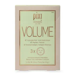 Pixi Volume Sheet Mask - Smoothing Facial Mask with Peptides & Collagen, Pack of 3