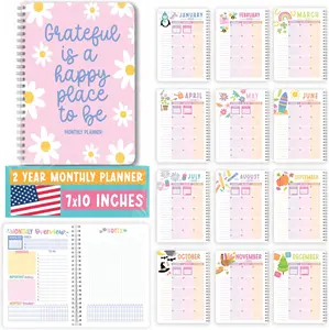 2026–2027 Monthly Planner Book (2 Year) Pink Calendar Organizer
