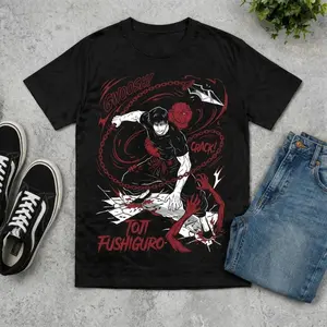 Anime Fighter Shirt, Dark Action Manga Graphic Tee, Edgy Streetwear Aesthetic Style