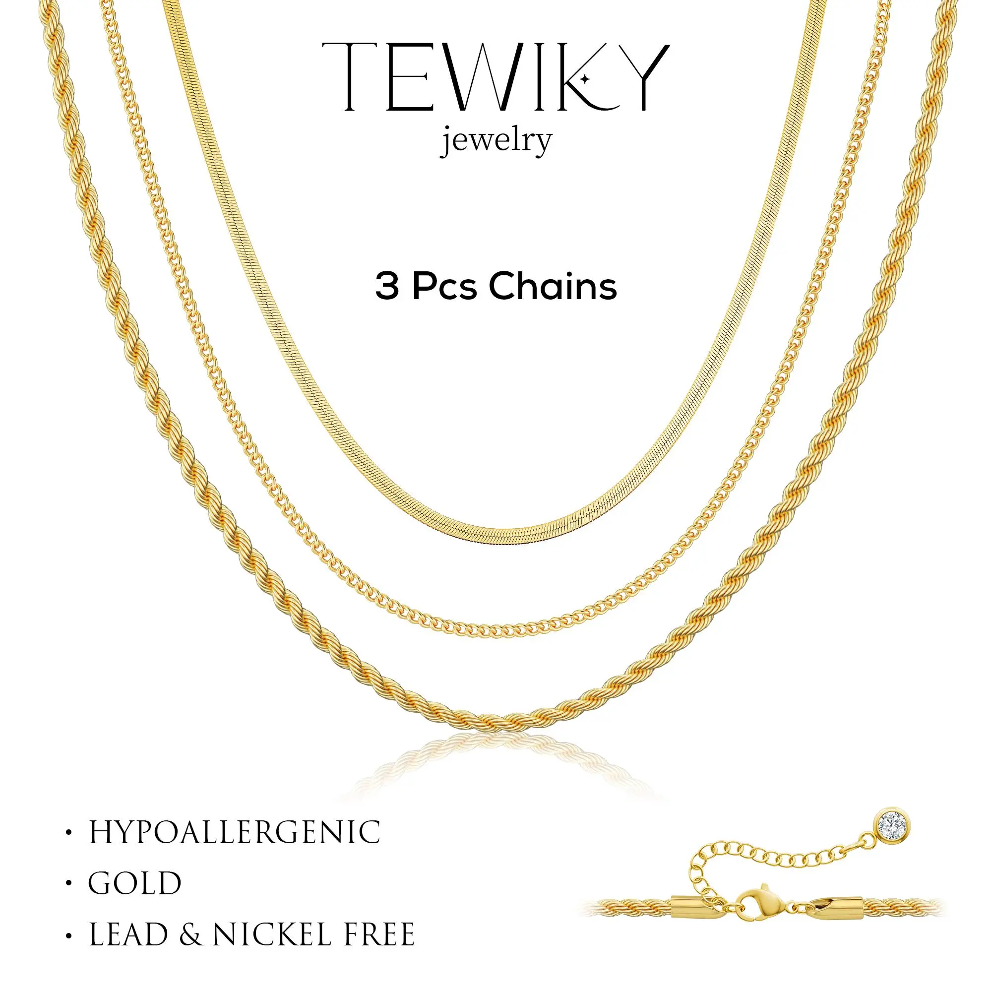 Minimalist Fashionable Necklaces Herringbone 3 Pcs for Women,Dainty Snake Chain Choker Necklaces Simple beautifu lBlack Friday Jewelry Gift for Women