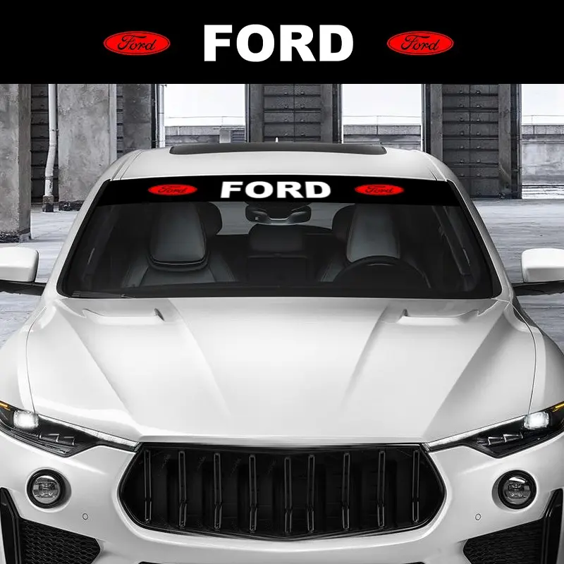 Ford Car Windshield Sticker, Waterproof Sunproof Heat Resistant Decoration, Custom Style Modification Decal, Fits All Ford Models