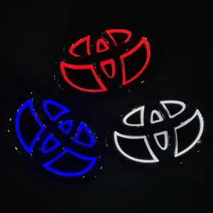 5D car logo light is suitable for Toyota car logos, illuminated signs, and colorful car light modification