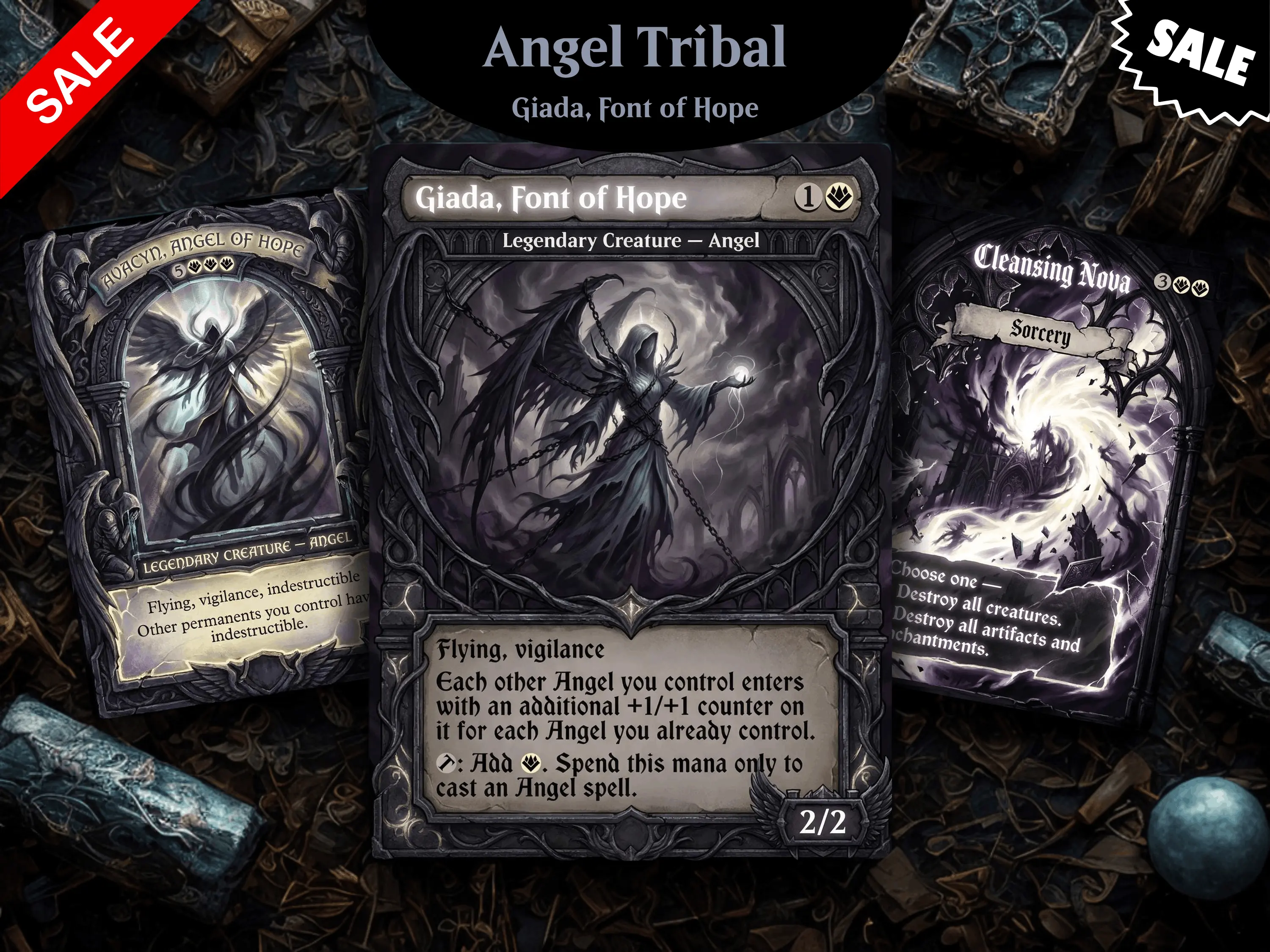 Giada Angel Tribal Commander Deck | 100+ Card Fan-Made MTG Proxy EDH Set | Angel Control Deck