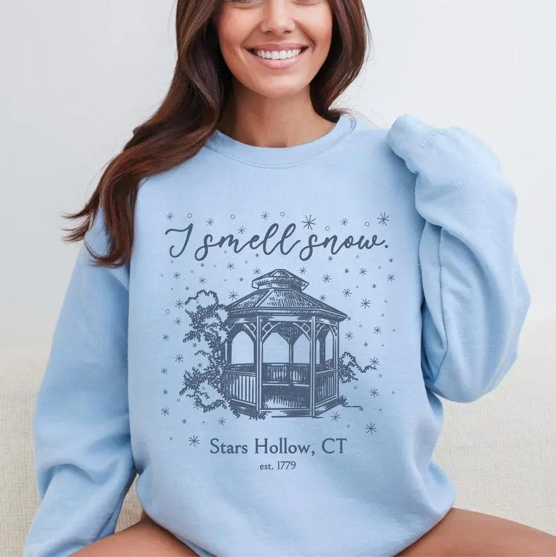 I Smell Snow Sweatshirt Stars Hollow Connecticut Gilmore Girls Chilton Crewneck, Gift for Her, Lorelai Rory Fans