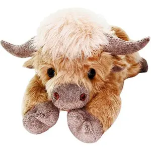 Excellent 20inch|   4 lbs Highland Cow Weighted Plush Toy with Odorless Microwave Heating Pad, Cute, Coolable, Heatable, Weighted Plush Warm Gift