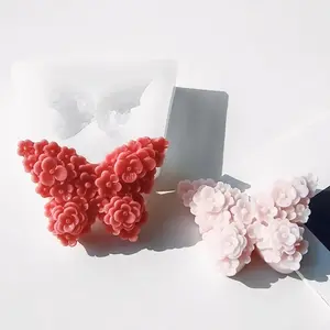 Butterfly Flower Silicone Mold for DIY Aromatherapy Candles, Ideal for Plaster Craft, Handcraft and Decoration Projects, Multi-Functional Silicone Tool, Easy Release, Durable Material