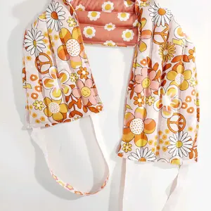 Therapeutic heating-cooling rice bag, neck wrap, heat pad, cold pack, rice bag, massage therapy, spa, Peace, Hippoe, Flowers