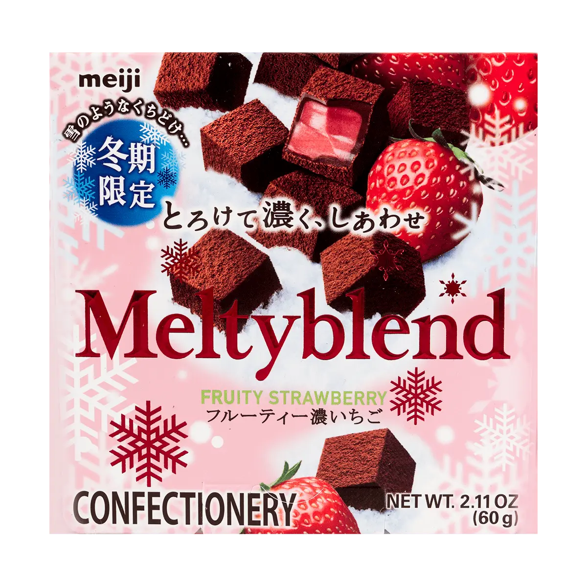MEIJI MELTYBLEND Strawberry Truffle Chocolate - Rich & Creamy Japanese Snack, 56g