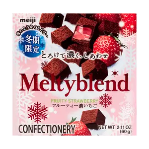 MEIJI MELTYBLEND Strawberry Truffle Chocolate - Rich & Creamy Japanese Snack, 56g