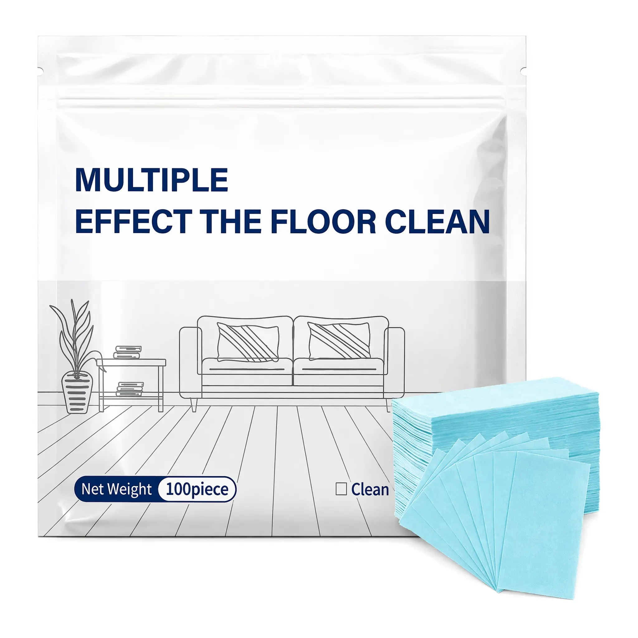 100Pcs Scented Fragrance Multi-Function Floor Cleaner Sheets, Fast-Dissolve Lightweight Mopping Pack, Grease & Dirt Remover, Shines Hardwood Tile Vinyl Floors, Portable Concentrated Household Cleaning Supplies