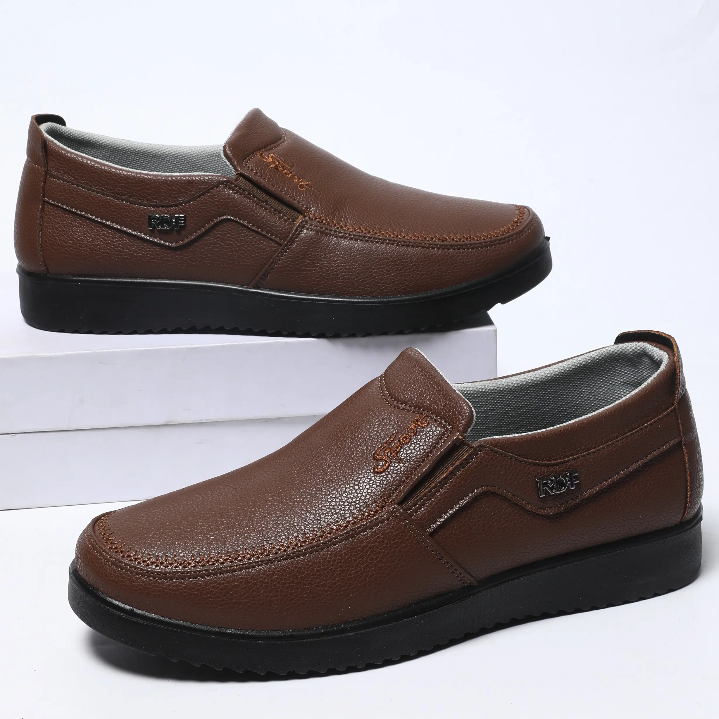 OFIREND Men's Soft Business Casual Loafers - Lightweight, Water-Resistant Synthetic Slip-On Flat Walking Shoes, Chic, Fabric, All Seasons