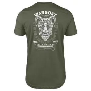 Men's Short-Sleeve Round Neck Basic Cotton Graphic Top - MKC WARGOAT Tshirt, Strike First Strike Fast Design, Casual Outfits Inspo Men's Tee