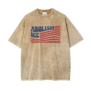Abolish ICE Anti ice Shirt Oversize Unisex Washed T-Shirt for Women and Men's Unisex Fit Batik Cotton Oversize Streetwear Menswear  Super Soft Pre-Shrunk