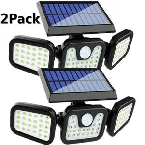 2 Pack Multi Purpose Solar Lights Outdoor Motion Sensor IP65 Waterproof Security Lamp with LED for Wall Fence Pathway Installation Yard Lighting