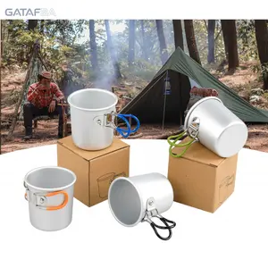 Foldable Aluminum Camping Cup - Portable Collapsible Alloy Travel Mug, Lightweight, Durable, Heat-Resistant Multifunctional Drinkware for Camping Accessories