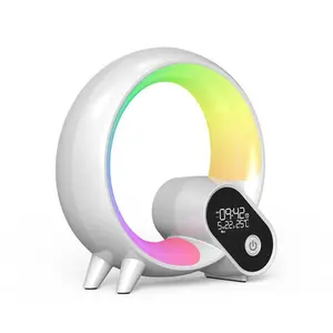 Flower Dance Futuristic Alarm Clock with Wake-Up Light, 15 Soothing Sounds White Noise Machine, APP Remote, Timer, Temp Display & Bedroom Decor Bedside Lamp for Natural Awakening