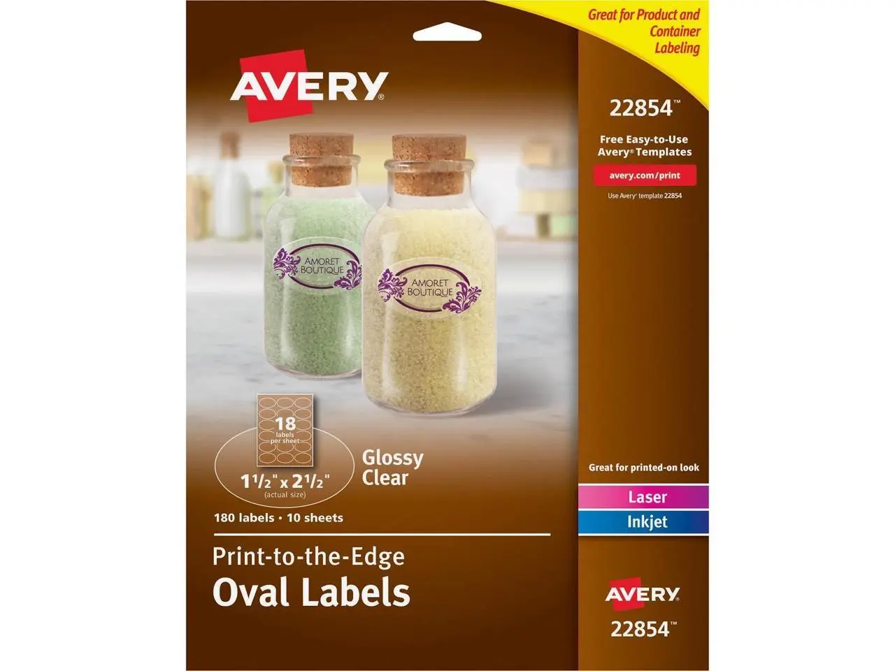 Avery Easy Peel Glossy Clear Labels