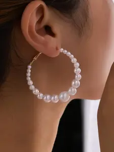 Large pearl wrapped high quality earrings, suitable for parties, dates, daily wear, and as gifts to give to others