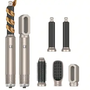 5 In 1 Hot Air Comb Set, Premium Appearance, Curling Iron, Hair Dryer, Straightening Comb, Fast Drying Curling Hair, Portable For Travel, Holiday Gift, Hair Straightener Curler, Thermal Brush Blowout