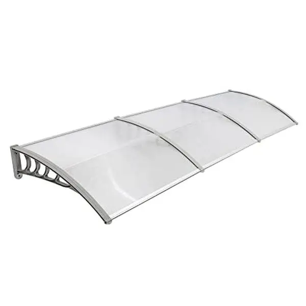 Awnings for Doors Windows 120"x40", Polycarbonate Door Window Awnings Exterior, Patio Entry Door Front Door Overhang Awning Canopy for Rain Shutter, Snow and UV Protection, Hollow Sheet (Clear Board)