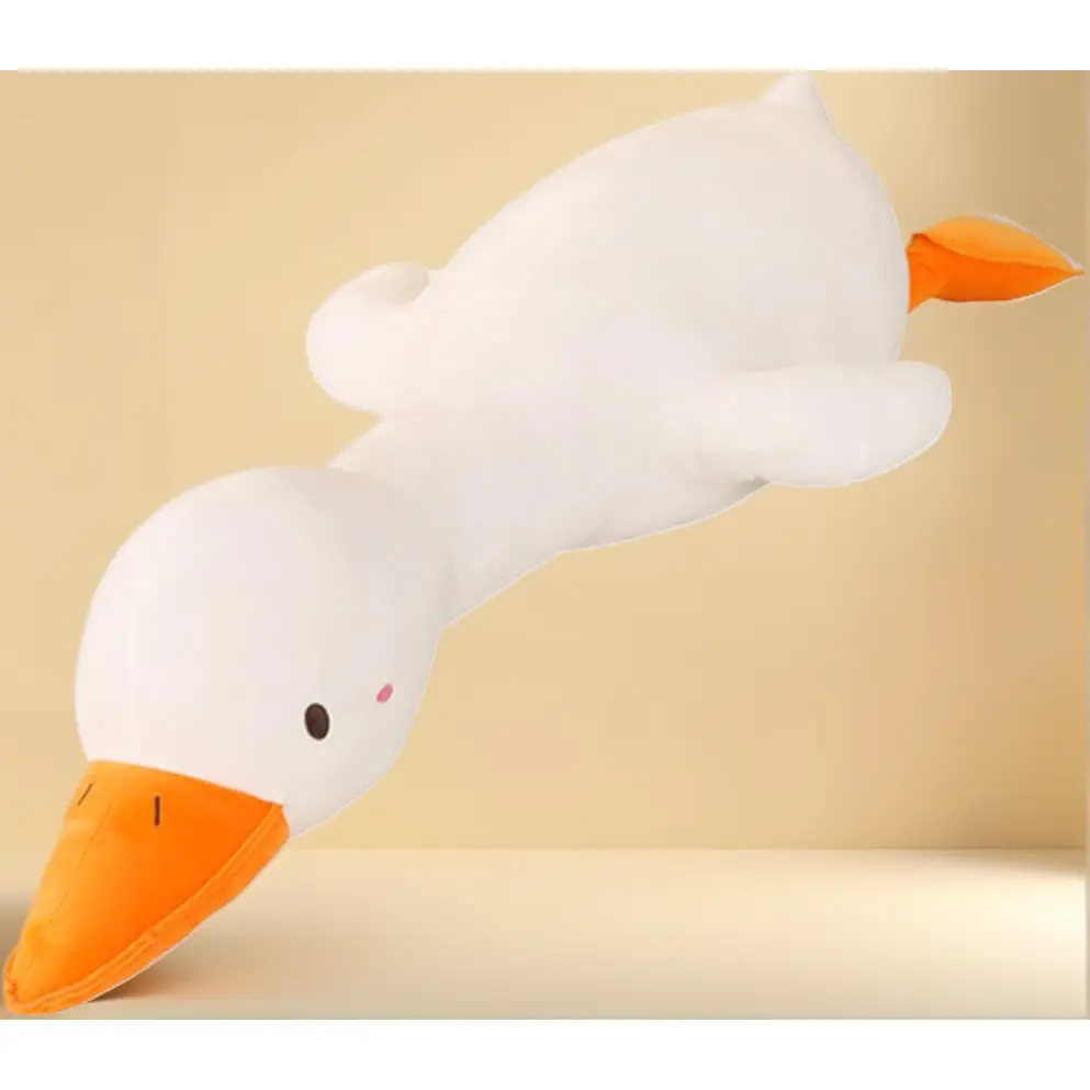 Individually Designed Giant White Goose Plushie - 25.5 in Cotton Fill Stuffed Pillow, Super Soft Elastic Hugging Cushion, Kids Bedroom Decoration, Cheerful Birthday Gift for Boyfriend