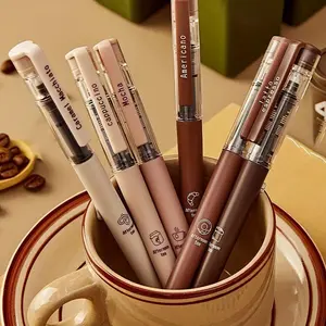 Milk Tea Neutral Pen Set, 0.5mm Nib Quick-drying Large Capacity Writing Pen, Signature Writing Pen, Aesthetic Pens, Back-to-school School Supplies